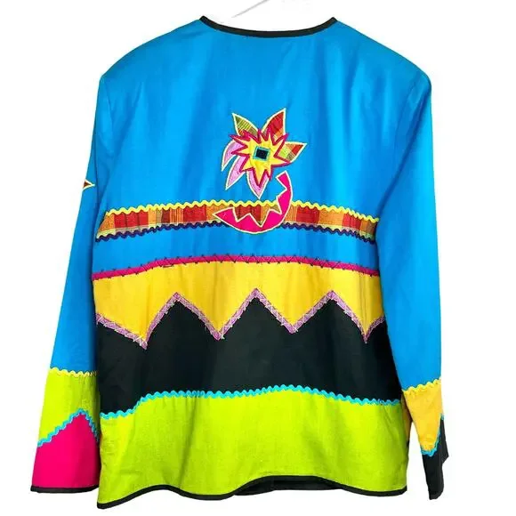 Vintage Draper's & Damon's Womens Size M Embroidered Patchwork Jacket Blazer - Picture 11 of 15